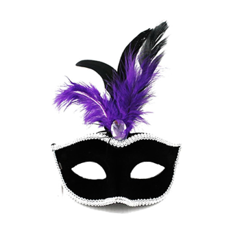 Máscara Decorativa con Pluma Adultos– Inspiración Colombiana para Disfraces y Teatro