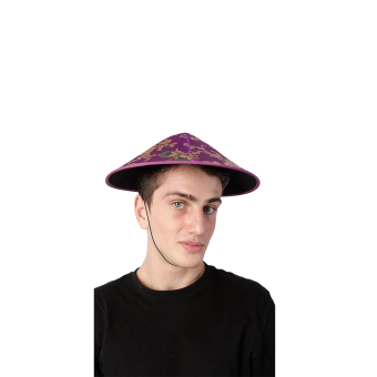 Sombrero Chino Mandarín de Fieltro o Satén para Disfraz de Oriental
