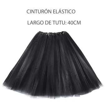 Pack Calavera, Mujer Elegante- Tutu Negro, Diadema y Rosa Decorativa