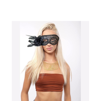 Máscara Sexy de Encaje con Flor - Accesorio Carnaval para Mujer
