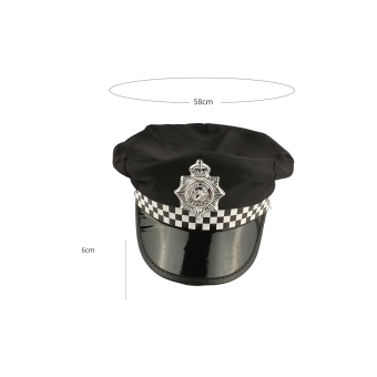 Gorra de Policía para Adulto – Estilo Clásico Unisex