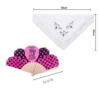 Pack de accesorios fucsia, estilo flamenco que añadirá un toque vintage a tu look es para  mujeres y niñas.