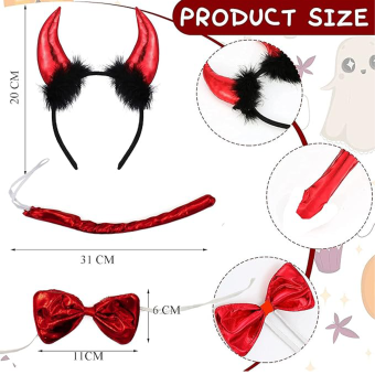 Pack de Disfraz de Diabla Mujer – Accesorios Brillantes para un Look Infernal