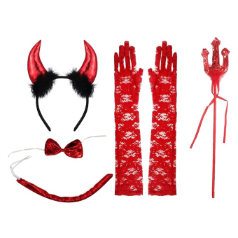 Pack de Disfraz de Diabla Mujer – Accesorios Brillantes para un Look Infernal