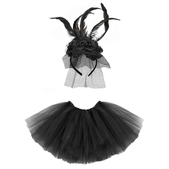 Pack de Tutu de Viuda Mujer- Diadema Elegante para Fiestas y Disfraces