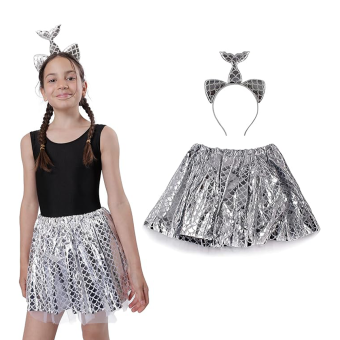 Pack Sirena Brillante Niña – Tutú y Diadema con Cola de Sirena