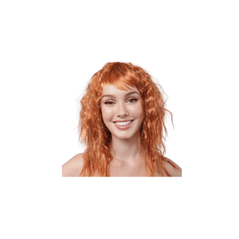 Peluca Media Melena Rizada con Volumen para Mujer – Fibra Sintética