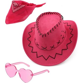 Pack Cowboy – Sombrero, Bandana y Gafas para Niños y Adultos