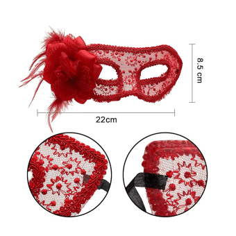 Máscara Sexy de Encaje con Flor - Accesorio Carnaval para Mujer