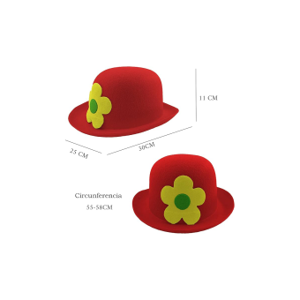 Bombín de Payaso con Flor – Talla Única Adulto