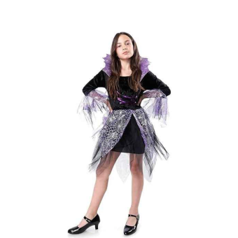 Disfraz de Bruja Tela de Araña Infantil – ¡Haz que tu niña brille en Halloween!