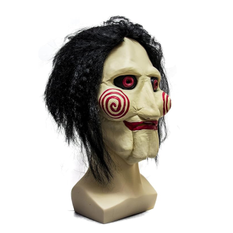 Disfraz Terrorífico de Saw – Máscara con Peluca, Pajarita y Guantes