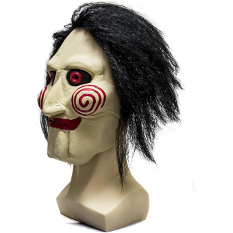 Disfraz Terrorífico de Saw – Máscara con Peluca, Pajarita y Guantes