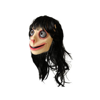 Máscara de Látex de Momo con Pelo para Adulto – Realista y Terrorífica