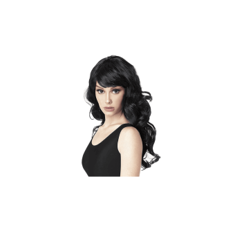 Peluca Larga Ondulada con Flequillo – Estilo Natural para Disfraces y Uso Diario