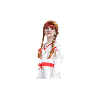 Peluca Annabelle con Dos Trenzas – Accesorio de Muñeca de Terror para Niña