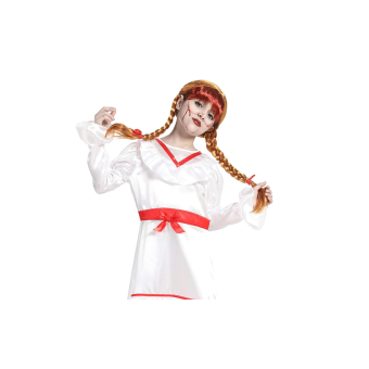 Peluca Annabelle con Dos Trenzas – Accesorio de Muñeca de Terror para Niña