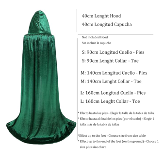 Capa de Terciopelo con Capucha – Mágica y Elegante, Tres Tallas a Elegir.