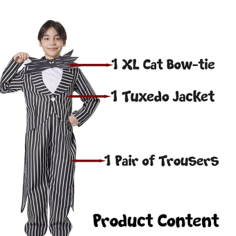 Disfraz Jack Skellington Infantil – Traje Rayado con Pajarita de Murciélago